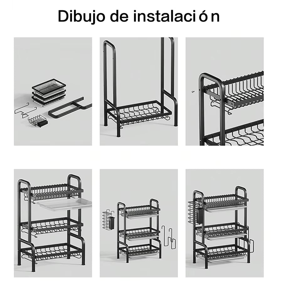 ESCURRIDOR DE PLATOS 3 NIVELES
